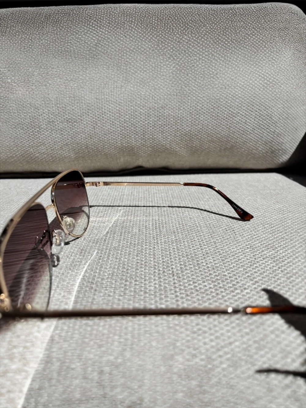 Quay High Key Mini (Large) Gold Frame w/Brown Fade Aviator Sunglasses - Picture 6 of 8